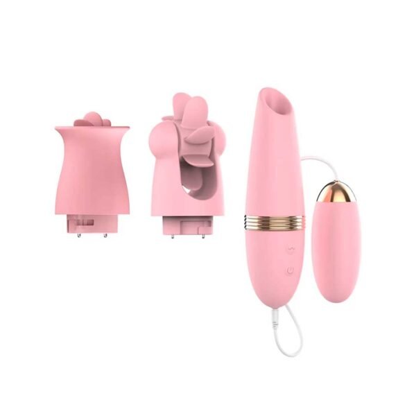 Vibrador Trio Pleasure con huevo y tres cabezales intercambiable LILO LL-A1912