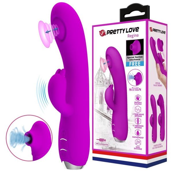 Vibrador doble con pulsación Regina PRETTYLOVE BI-014727